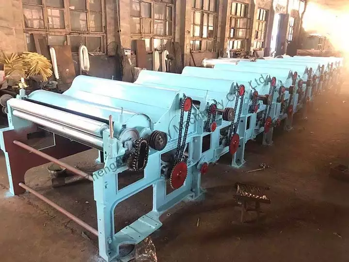multiple rollers fiber carding machine