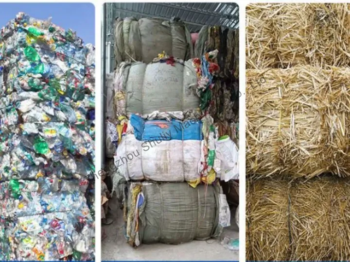 materials to be baled by hydrualic baler