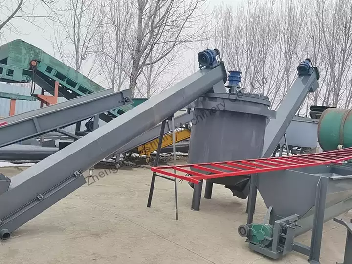 hot washing machine in the plastic recycling line